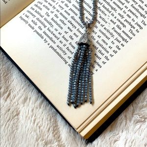 Host Pick! NWT Gorgeous Grey Gemstone Tassel Necklace